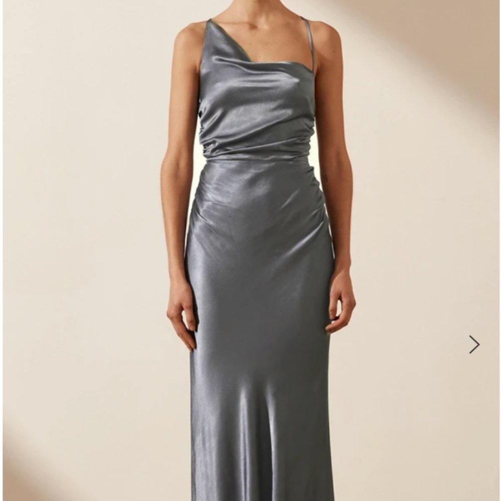 NWT Shona Joy Blue Smoke Midi Dress